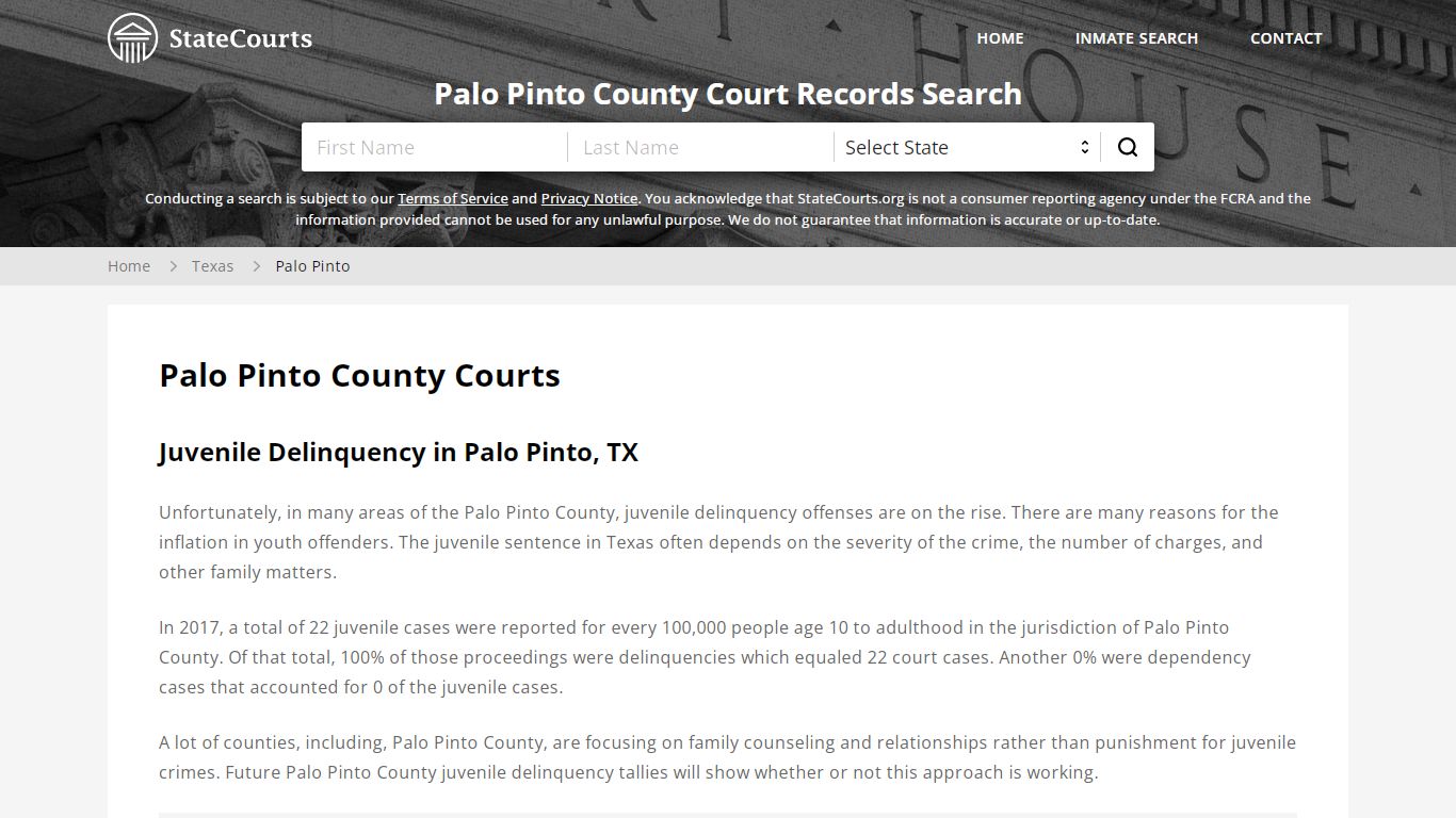 Palo Pinto County, TX Courts - Records & Cases - StateCourts
